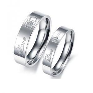 Him  Her Key Lock Promise Ring. This Stainless Steel Eternity Ring ...
